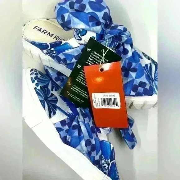 FARM RIO Women’s Tropical Sweet Rio Mule Sneaker With Blue Bow NWT SIZE 9 - Picture 14 of 15